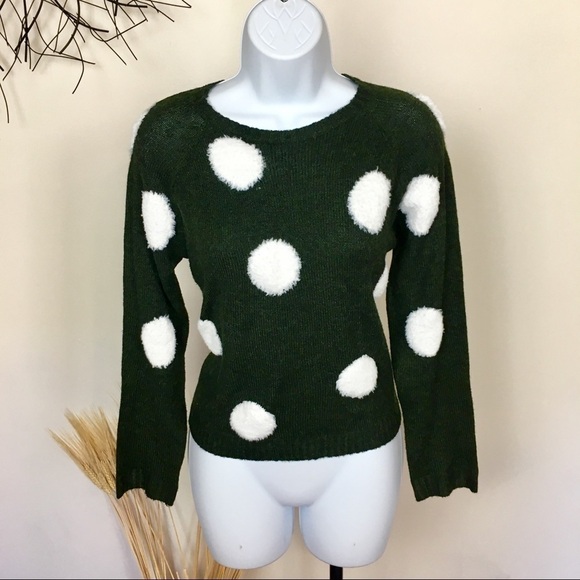 GREEN and white polka dot sweater. LUMIERE - Picture 7 of 8